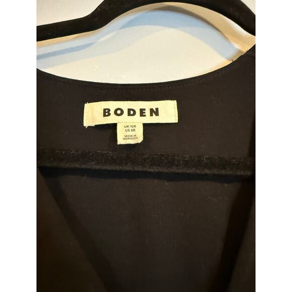 Boden Ruched Black Long Sleeve Midi Dress (Size 6R) - Picture 3 of 5